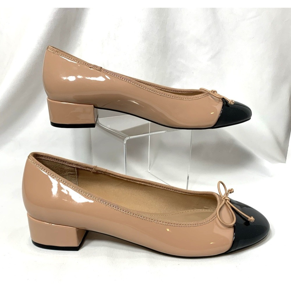 Steve Madden Ballet Pump Shoes Womens 9.5 Pink Cap Toe "Cherish" Low Block Heel